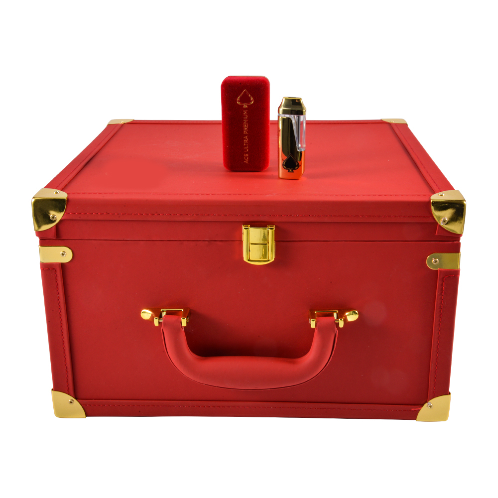 Ace Ultra Premium Red Box Love Edition striking crimson luxury vape gift packaging with Ace Ultra Premium branding containing NFC-verified premium disposable vapes