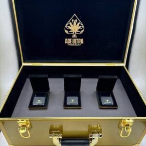 Ace Ultra Premium 4G Gen 2 Dual Flavor disposable vape device showing dual cartridge window and gold Ace Ultra Premium spade logo on matte black casing